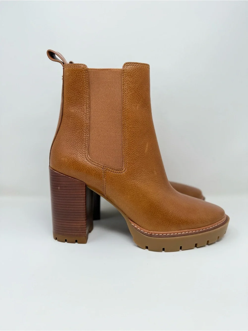 New Tory Burch Carson Lug Sole High Heel Boot Sz 10.5